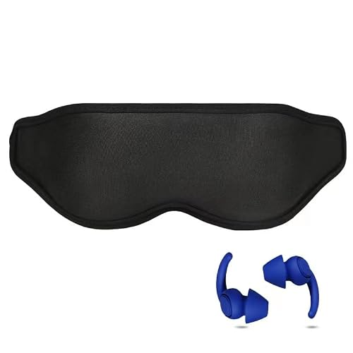 Sleep Mask +Ear Plugs,3D Contoured Eye Mask For Sleeping Block Out Light Without Pressure Lightweight With Adjustable Strap,Reusable Ear Plugs For Sleeping Noise Cancelling,Noise Reduction 33Db Snr #TOP26