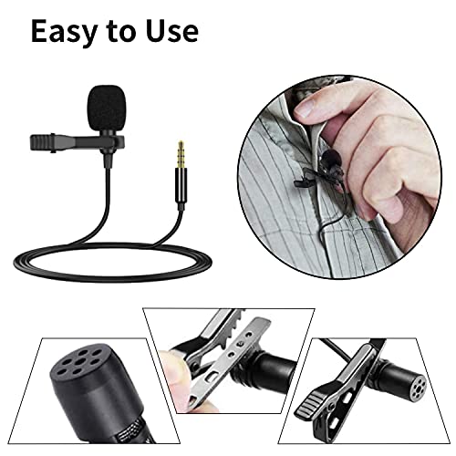 POOPHUNS Lavalier Mikrofon, Wiestoung 2m Mini Omnidirectional Kondensator Lapel Microphone, mit Clip und 3.5mm… – Bild 7