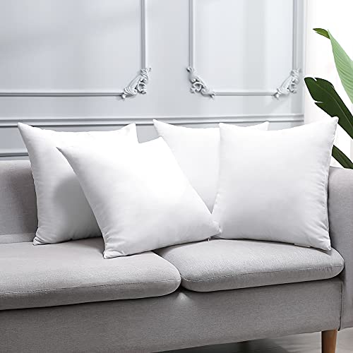 Soleebee Water Resistant Throw Pillow Inserts,Square Set Of 4 Decorative Throw Pillow Inserts,18 X 18 Inches Hypoallergenic Couch Cushion Sham Stuffer #TOP5