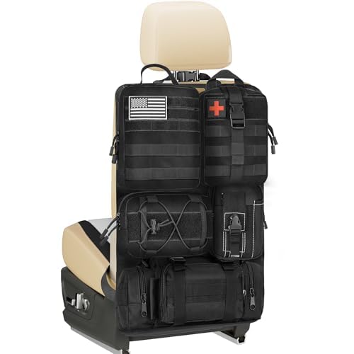 TECHZONE Upgraded Car Seat Organizer – Backseat Storage Protector with Tablet Pocket & Multiple Pockets – Durable Waterproof Travel Organizer for Kids & Road Trips