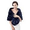 WOWBRIDAL Women's Winter Warm Faux Fur Shawl Coat Jacket Parka Outerwear Tops