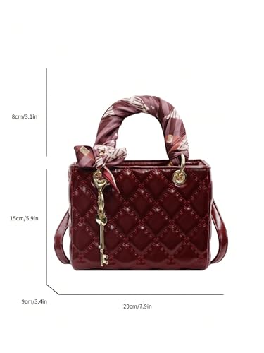 GORGLITTER Women's Burgundy Bag Vintage Crossbody Purse Top Handle Pu Leather Shoulder Tote Handbag4
