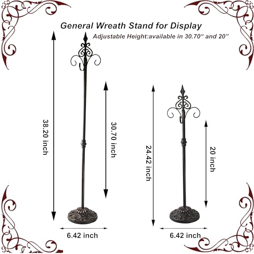 Mervkis Display Stand for Wreath Handbag Purse Standing Metal Wreath Hanger Holder on Tabletop or Floor(Antique) by Mervkis - Image 3