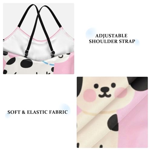 susiyo Black White Yellow Dog Bones Girls One Piece Swimsuits with Adjustable Straps Bathing Suits for 3-10 Years Old3