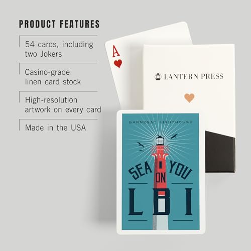 Lantern Press Barnegat Lighthouse Naipes Poker 52 miniatura 3