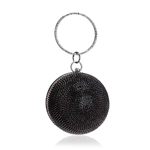 Image of Ball Shape Clutch Purse Party Handbag Rhinestone Ring Handle Evening Bag