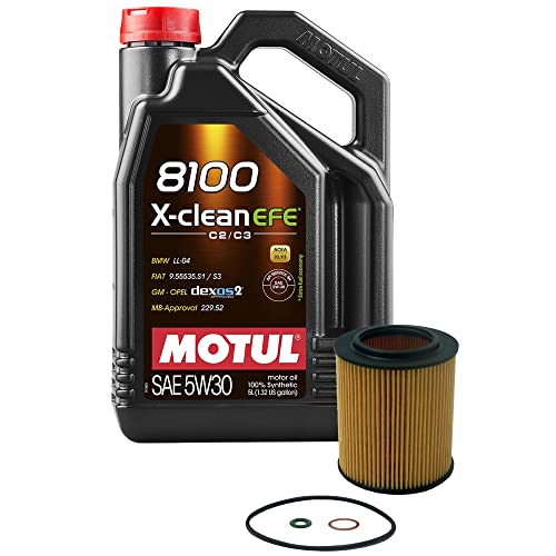 5L Newparts 8100 X-CLEAN EFE 5W30 Filter Motor Oil Change Kit For BMW API SN For OEM APPROVALS: BMW LONGLIFE-04