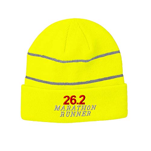 Gorro reflectante para hombre y mujer 26.2 Marathon Runner Run bordado talla 1 - Amarillo - talla única