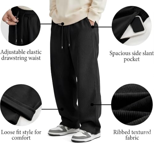 Buy SMOWKLY Men's Black Cotton Blend Relaxed Fit Sweatpant - Image 4
