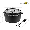 EDGING CASTING Pre-Seasoned Cast Iron Camping Dutch Ovens, Outdoor Camping Dutch Oven Pot with Lid Tripod, 8 Quart