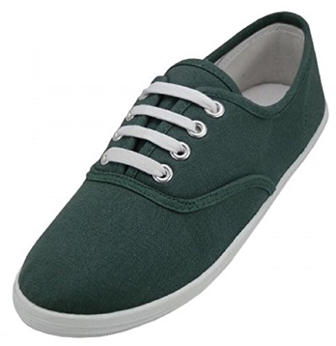 Shoes 18 Womens Canvas Shoes Lace up Sneakers 18 Colors Available 324 Hunter Green 8