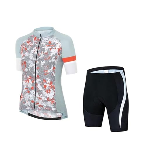 DBHDG Conjunto feminino de jérsei de ciclismo para mountain bike, camisa feminina de manga curta e b