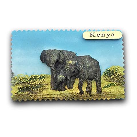 Kenya Africa 3D Elephant Refrigerator Magnet Tourist Souvenirs Resin Magnetic Stickers Fridge Magnet Home & Kitchen Decoration from China Cover