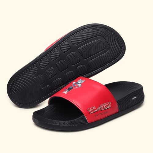 Image of YOHO Sliders for Men | Comfortable and Lightweight Slides | WB Cartoon & Comic Characters: Batman,Superman,Tom & Jerry,Rick & Morty,Big Bang Theory, Friends and Scooby Doo for Boys