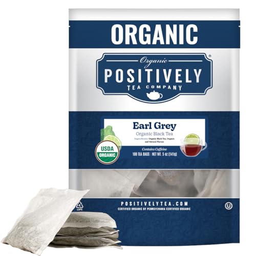 Image of Organic Positively Tea Company, Earl Grey Black Tea Bags, 100 Count