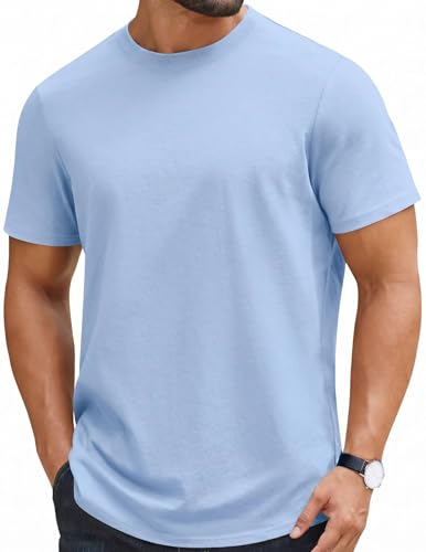 Image of COOFANDY Mens T-Shirts 100% Cotton Crewneck Short Sleeve Tees Casual Plain Shirts