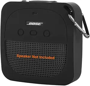 Zitel Silicone Case Compatible for Bose SoundLink Micro Portable Bluetooth Speaker Stand Up Cover with Carabiner (Case Only) - Black