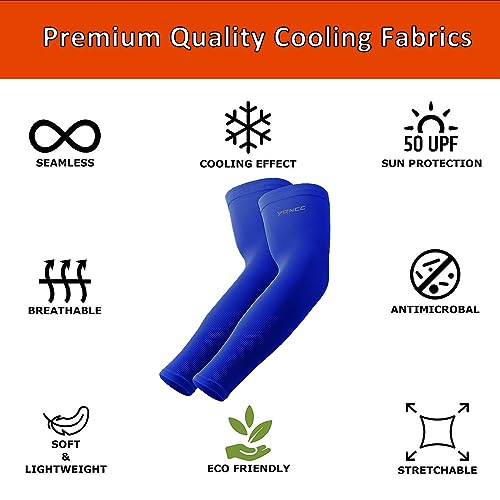 YQXCC 4 Pairs Arm Sleeves, Cooling UV Sun Protection Sports Compression Sleeves for Men Women, Golf Basketball Arm Sleeves — view 5
