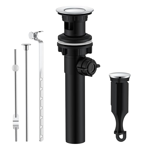 KENES Chrome Bathroom Sink Drain Stopper Assembly with Lift Rod