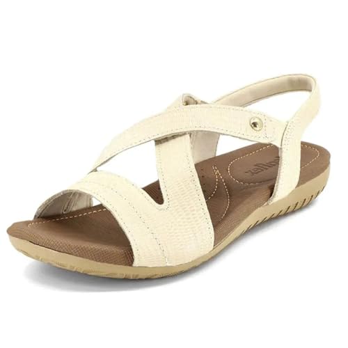 Sandália Casual Feminina Usaflex Confort Tiras Cruzadas Com Elásticos Laterais Couro R1804