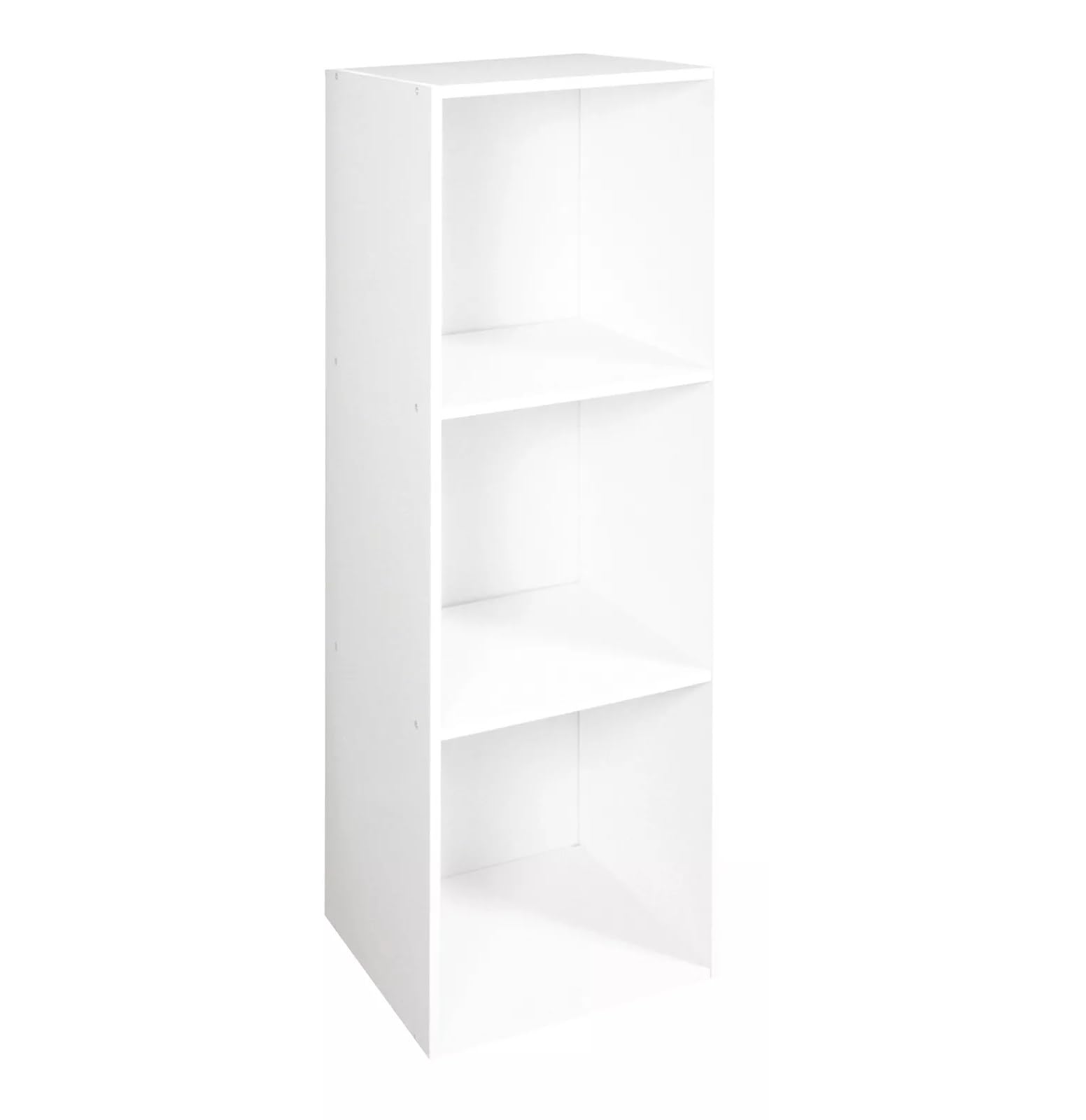 Homme Concept 3 Cube Storage Unit – Tall Narrow White Bookcase, Freestanding Wooden Shelving Organizer for Living Room, Kids Room, or Home Office