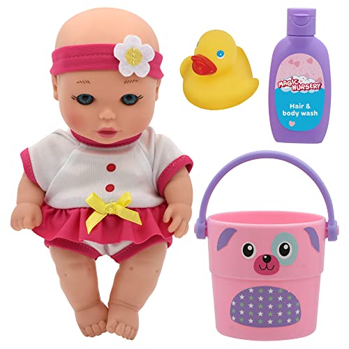 Magic Nursery: Love Buckets - Bath Safe 8" Baby Doll Playset, New Adventures Bath Time Playset, Ages 2+ by New Adventures - Used condition - US$15.70