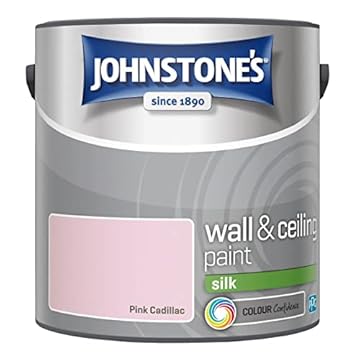 Johnstone's - Wall & Ceiling Paint - Pink Cadillac - Silk Finish - Emulsion Paint - Fantastic Coverage - Easy To Apply - Dry In 1-2 Hours - 12m2 Coverage Per Litre - 2.5L