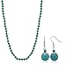 24 Inch Stunning Beads Simulated Turquoise Howlite Necklace and Earrings Set