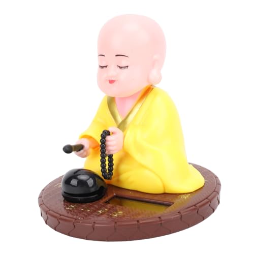 Cute Little Monk Solar Power Balance Toy for Home Car with and Energy Saving Features (Yellow)