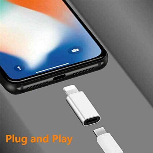 Image of Trendy 30W USB-C Female to Cable Adapter, Type-C to 8 Pin Male PD Fast Charging Converter Cord Data Sync Connector for 13 12 11 Airpods iOS Device, Carplay, Dark Black