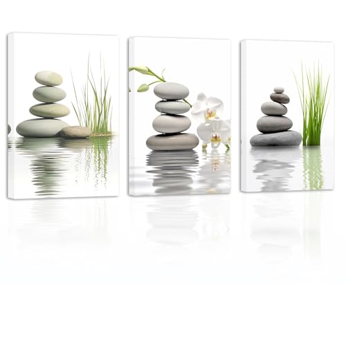 VA Art-Glass Glasbild  Weie Orchidee Auf Steinen, Unikat Wohndeko  (gehrtet, Jede Gre) Wandbilder Wohnzimmer 3d