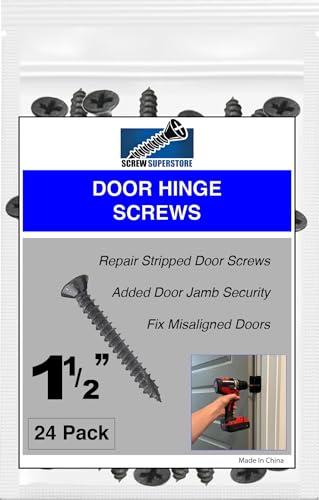 Oil Rubbed Bronze Wood Screws 9 X 1-1/2 Inch Steel Door Hinge Screws - Door Security Screws - 24 Pack
