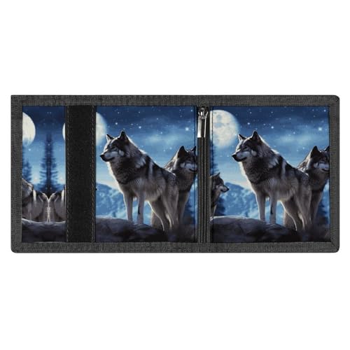 Wolfs Trifold Wallet, Card Cases And Money Oganizer Thin Stylish Mini Coin Bag with Zipper Coin Pocket Credit for Men And Women4