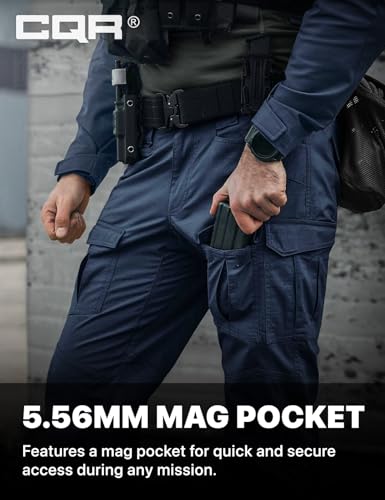 Image of CQR Men's Flex Ripstop Tactical Pants, Water Resistant Stretch Cargo Pants, Lightweight EDC Hiking Work Pants