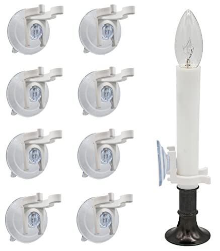 Projectpak Window Clamps with Super Strong Suction Cups Holder for Electric Candles Great for Small Windows and Holidays - USA Made | 8 Pack