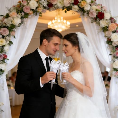 Ensemble de verres à champagne de mariage, cadeau idéal