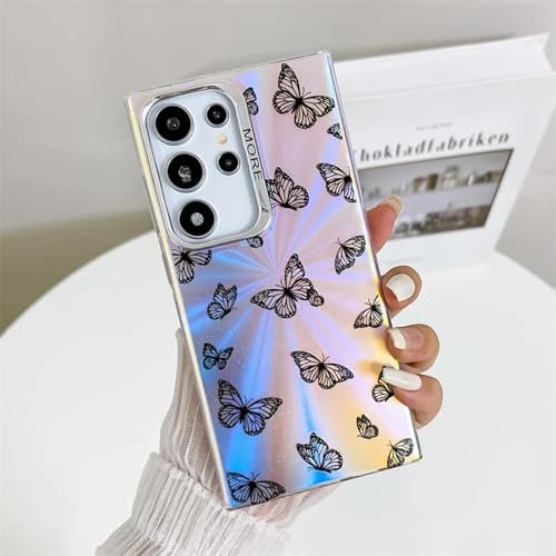 Coque Samsung S23 Plus rigide mate polycarbonate motif papillon laser AB5