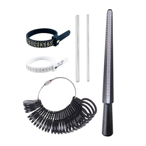 Outil de mesure du, outil de, Outil de mesure d'anneau 6x jauge d'anneau réutilisable, Outils de dimensionnement de bijoux, mesureur de jauge d'anneau de ruban à mesurer de doigt