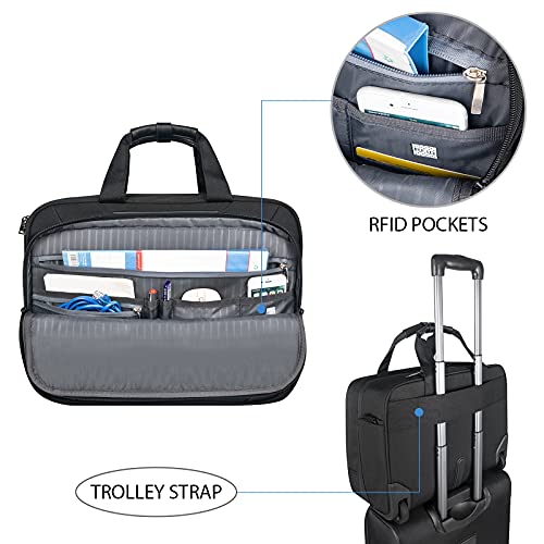 EMPSIGN Rolling Laptop Bag Laptop Roller Case for 17.3 Inch Wheeled Briefcase with RFID Pockets Water-Proof Laptop Trolley Case for Travel/Busines/Men