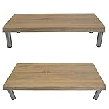  Euro Tische TV-Board, TV-Aufsatz, TV-Bank, TV-Rack, Fernseher-Tisch, TV Erhöhung, Monitor Ständer, Monitorerhöhung, Bildschirmständer, Podest, Schrank, Regal, Tischständer, Holz, Sonoma-Eiche - 65cm