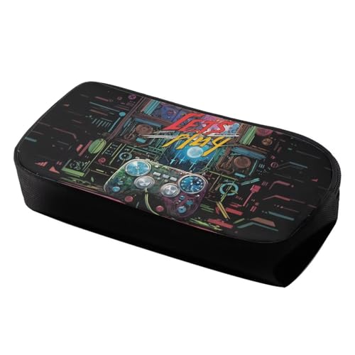 Image of Pencil Pouches Space lets Go Play Game Print Pencil Bags Pencil Case Pouch,Lightweight School Pencil Case for Boys