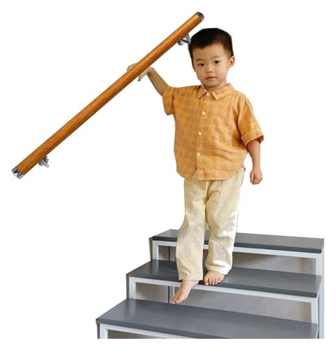Main courante escalier bois 200cm rampe murale intérieur extérieur - 3