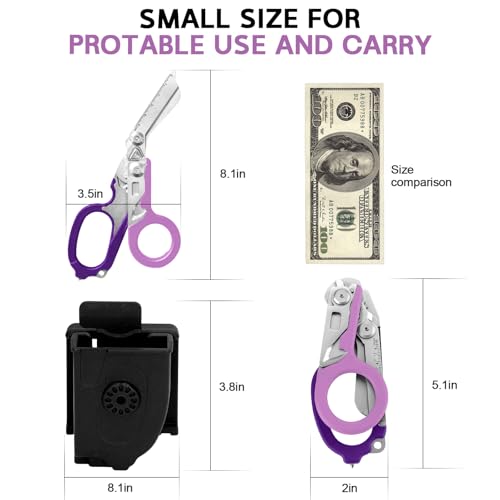 Patwing 6 In 1 Emergency Shears, Stainless Steel Foldable Trauma Shears With Strap Cutter And Glass Breaker thumb #3