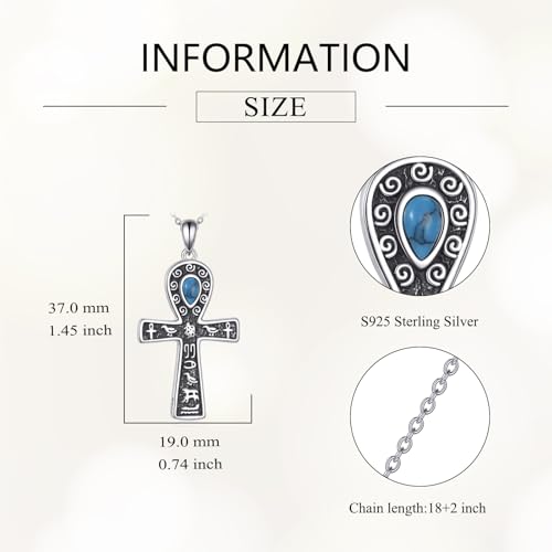 Grmdit Ankh Necklace Sterling Silver Cross Pendant Egyptian Jewelry Gifts for Women Men by Grmdit - Used condition - Image 5
