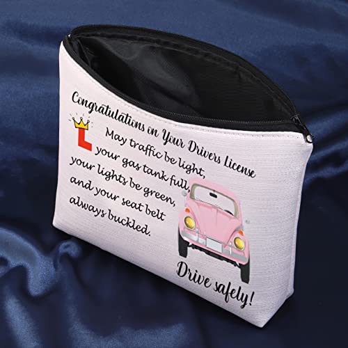MEIKIUP New Driver Makeup Bag Passing Driving Test Gifts for Women Birthdays Gift for Daughter Driver Travel Bag (Passing Driving Test Bag)3