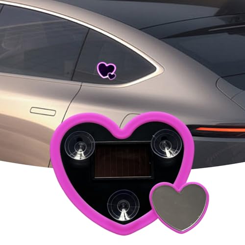 Luces LED coche forma corazón autónomas con panel solar integrado para salpicadero 3