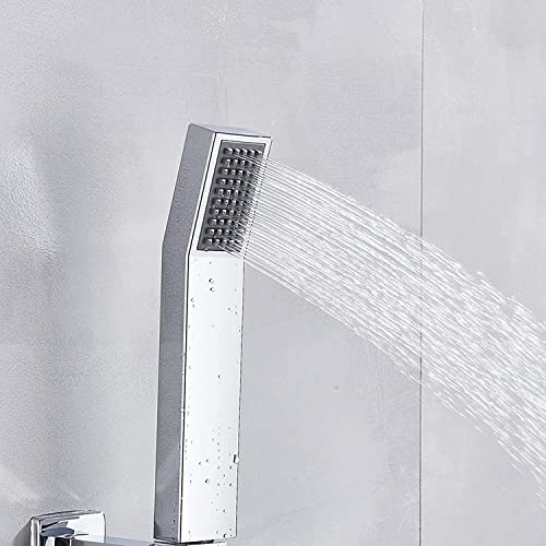 Mitigeur de douche chrome à affichage digital et ciel de pluie hydro-économe