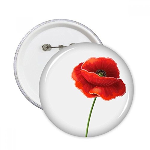 Badge bouton rond Coquelicot rouge, le cadeau artistique idéal à offrir en lot de 5