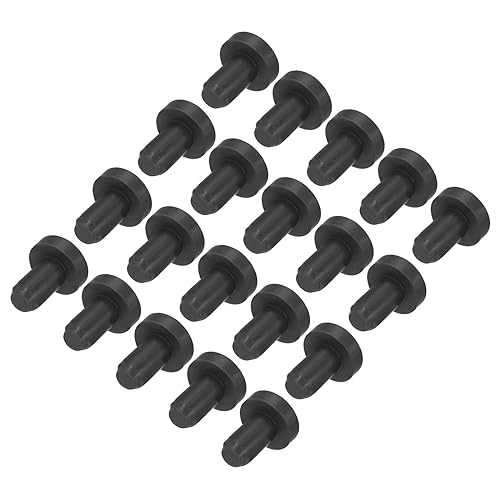 Image of uxcell High Temp Silicone Plug Mount Dia 3.4mm /0.13 inch T Shaped Solid Rubber Stopper Hole Plugs for Powder Coating Plating Waterproof Sealing Plugs Black Pack of 20(OD 6.6mm)
