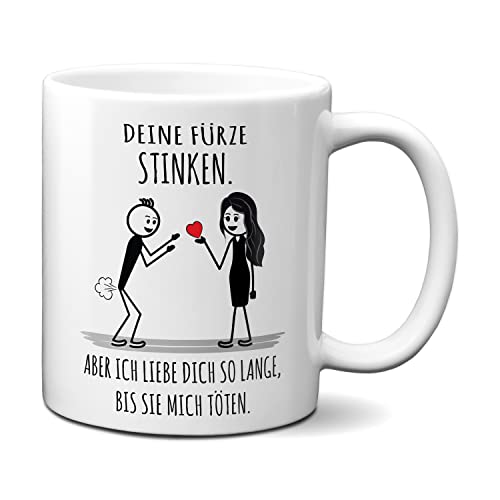 TassenKing® Tasse mit Spruch - Deine Fürze Stinken - Bestes Kaffeetassen für Ihn - lustige Geschenke für Männer - Furzen Büro Becher Geschenk - Kaffeebecher Cover